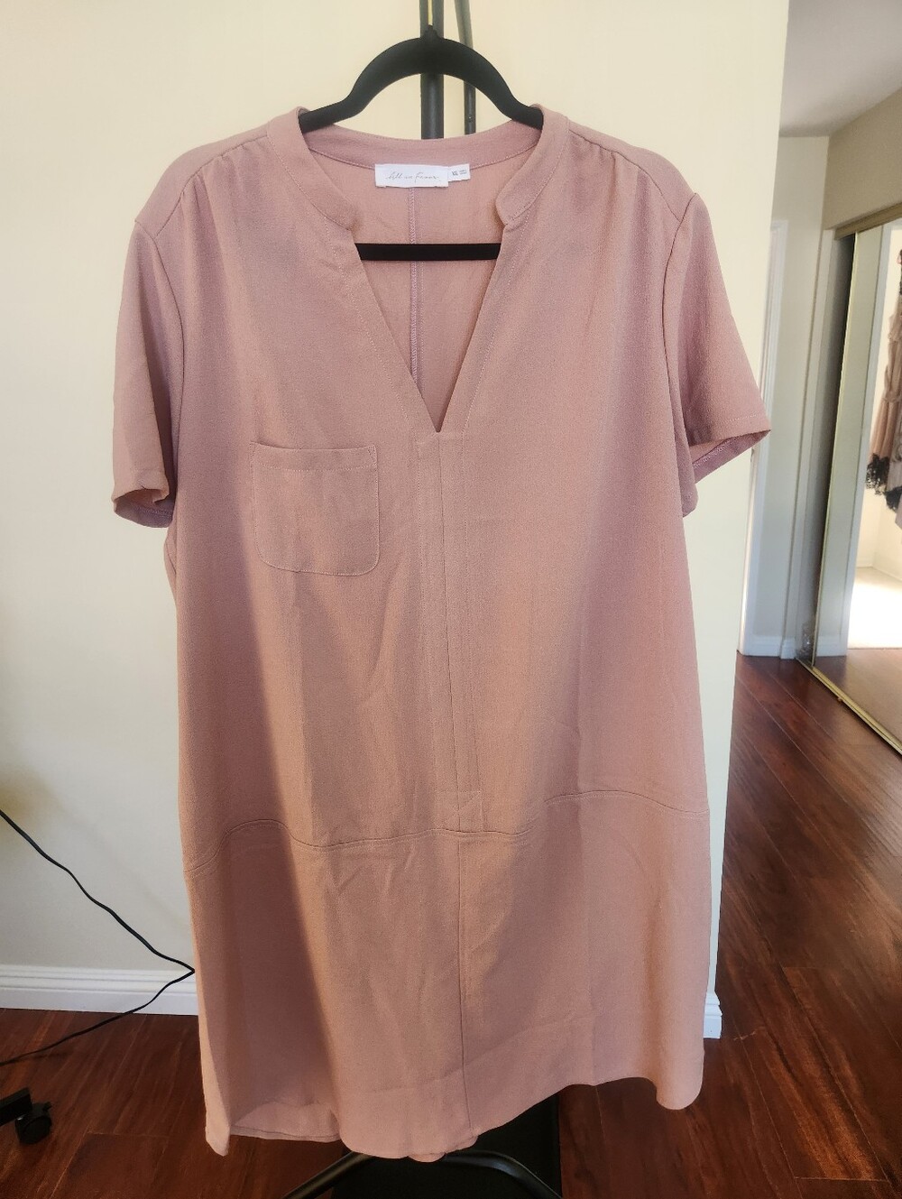 All in Favor Rose Mauve Short Sleeve Shift Dress Or Top Size XXL NWOT